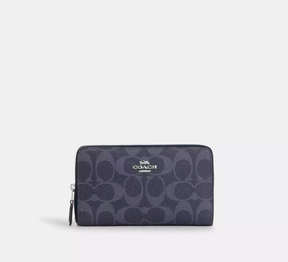 Coach Medium Id Zip Wallet In Signature Canvas