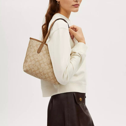 Coach Mini City Tote In Signature Canvas