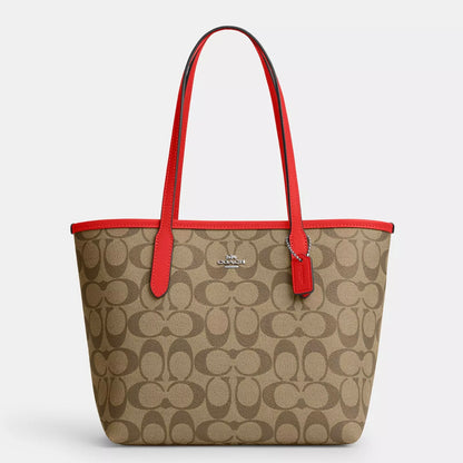 Coach Mini City Tote In Signature Canvas