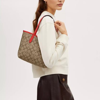 Coach Mini City Tote In Signature Canvas