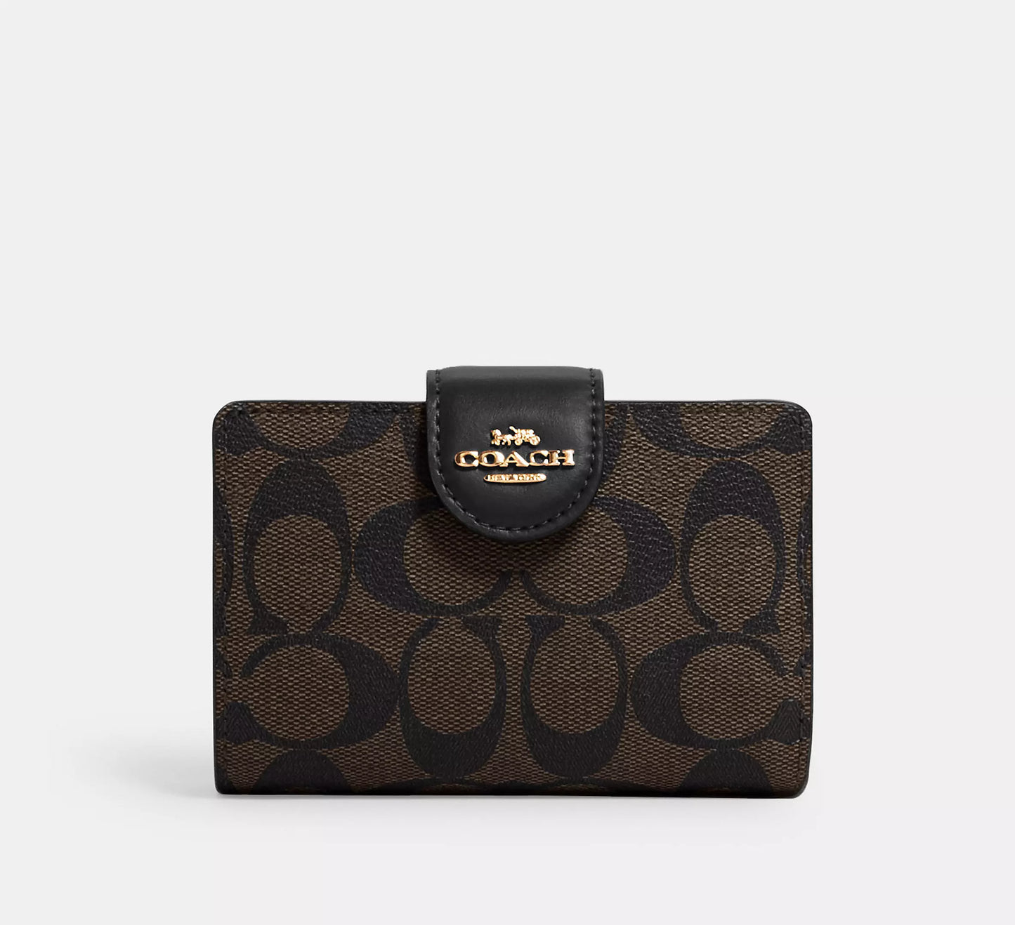 Coach Medium Corner Zip Wallet In Signature Canvas