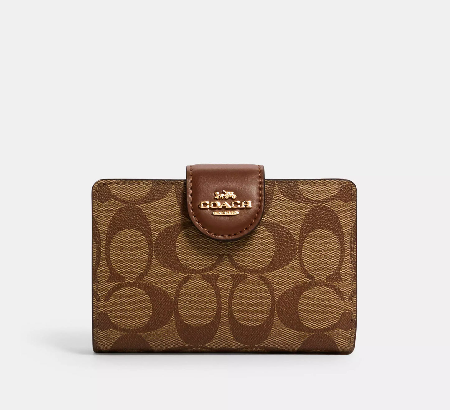 Coach Medium Corner Zip Wallet In Signature Canvas