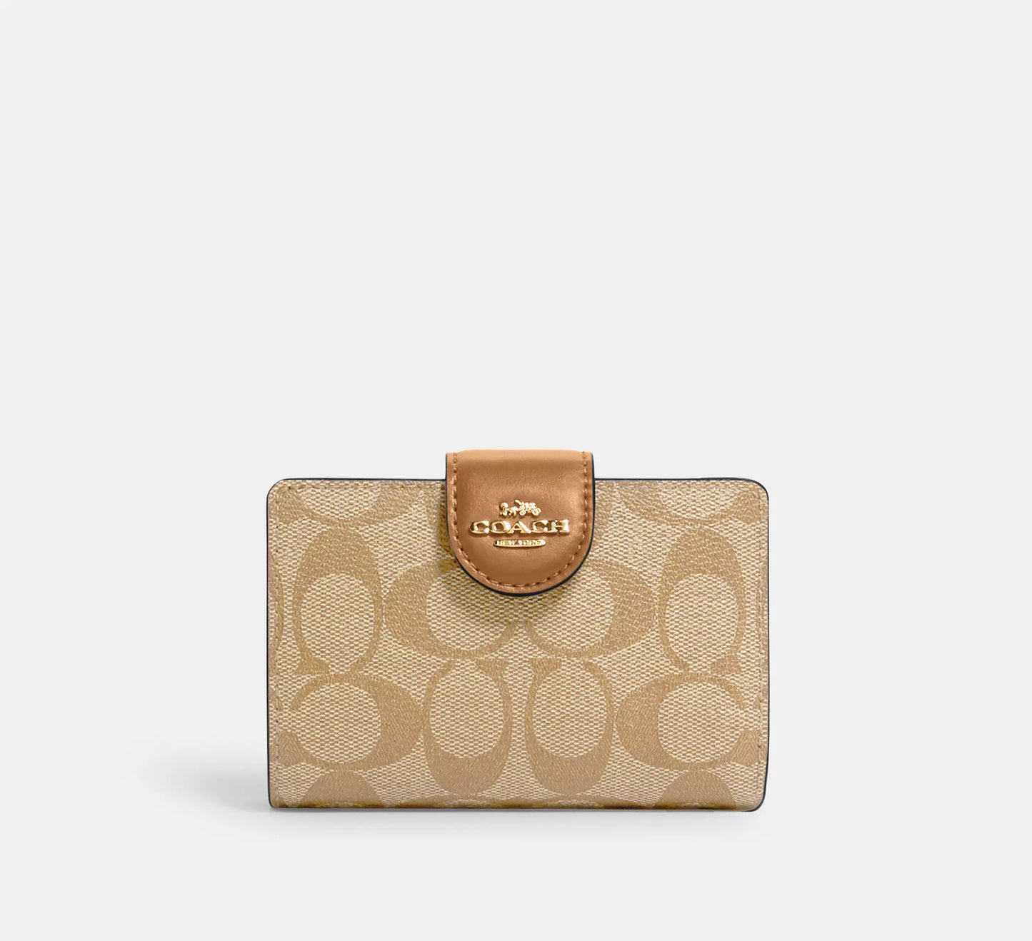 Coach Medium Corner Zip Wallet In Signature Canvas