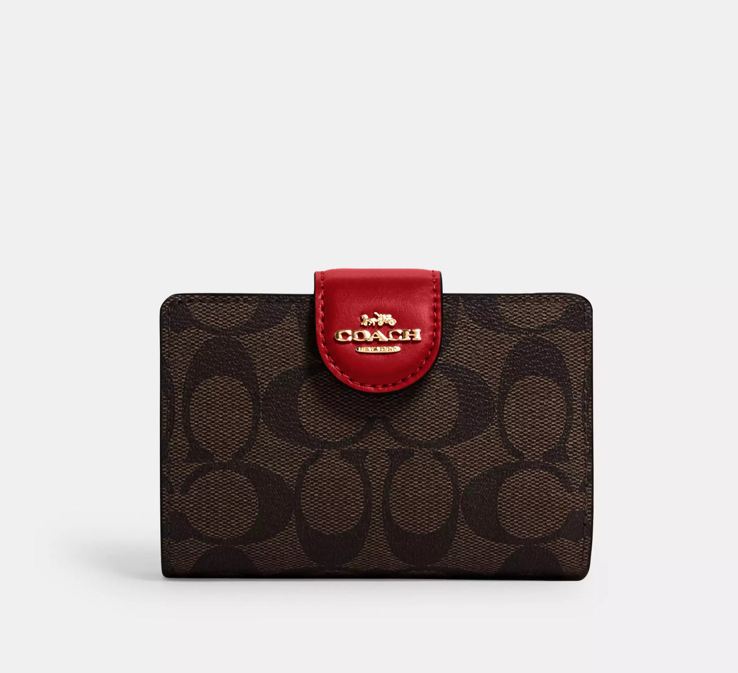 Coach Medium Corner Zip Wallet In Signature Canvas