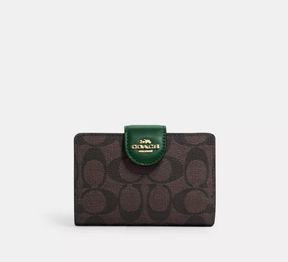 Coach Medium Corner Zip Wallet In Signature Canvas