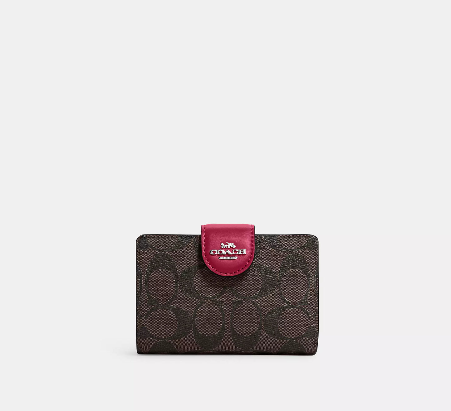 Coach Medium Corner Zip Wallet In Signature Canvas