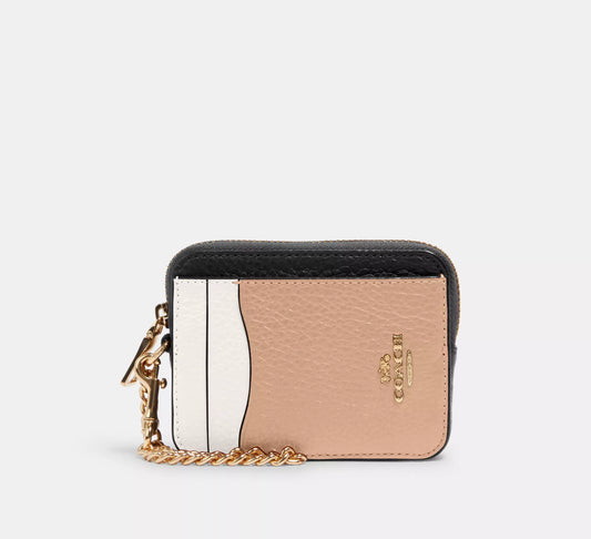 Coach Zip Card Case In Colorblock