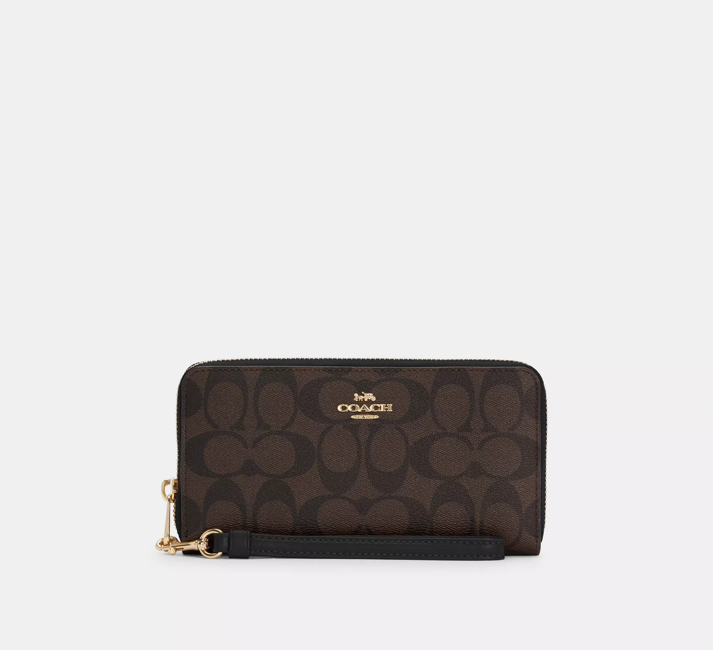 Coach Long Zip Around Wallet In Signature Canvas