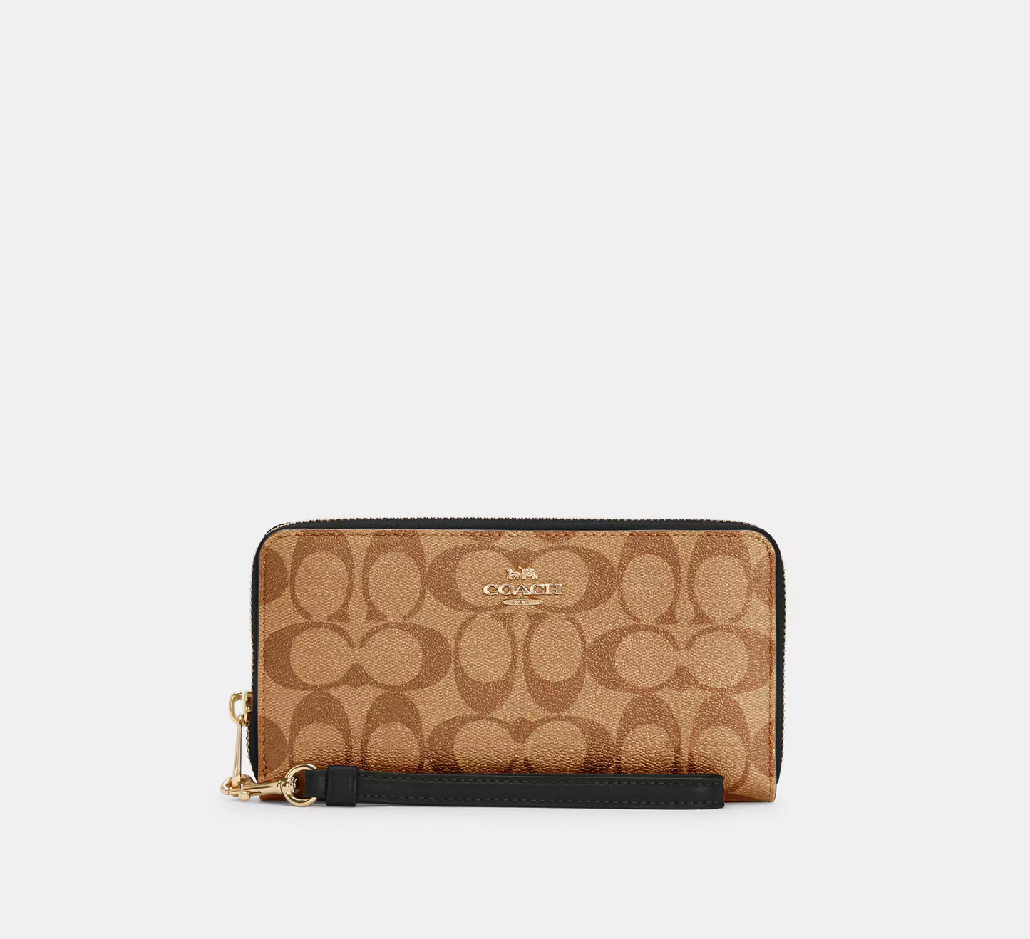 Coach Long Zip Around Wallet In Signature Canvas