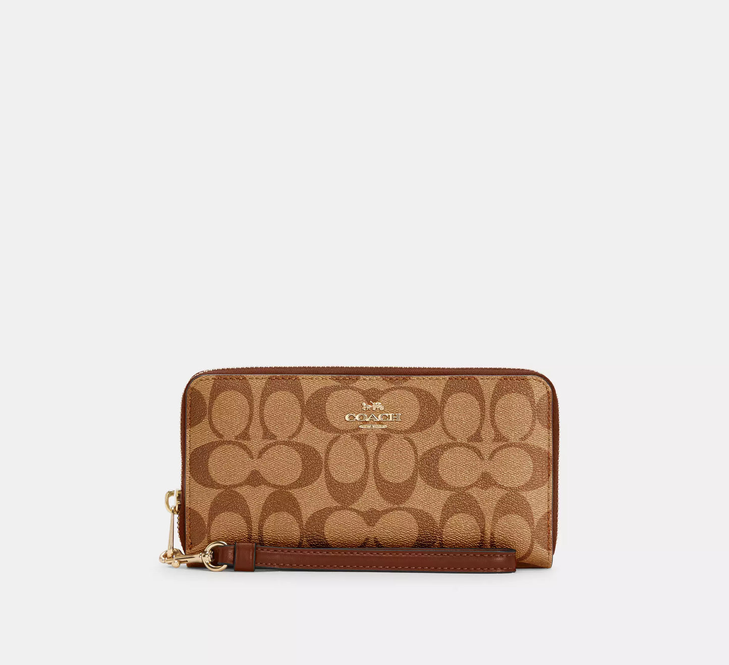 Coach Long Zip Around Wallet In Signature Canvas