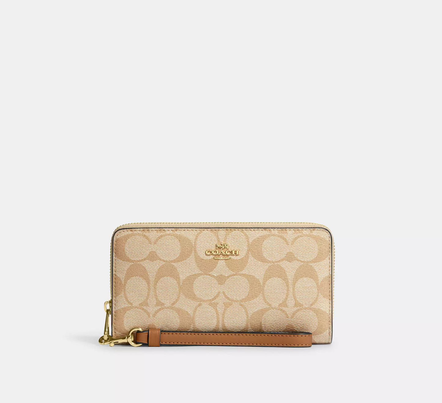 Coach Long Zip Around Wallet In Signature Canvas