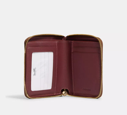 Coach Small Zip Around Wallet In Signature Jacquard