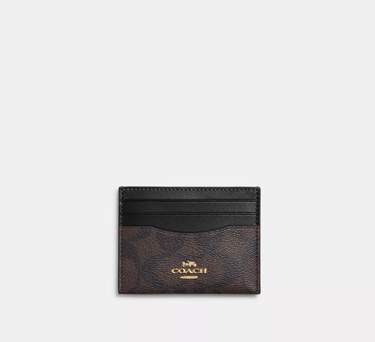 Coach Slim Id Card Case In Signature Canvas