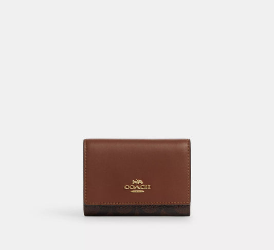 Coach Micro Wallet In Signature Canvas