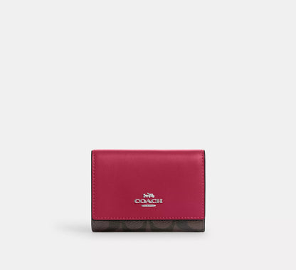 Coach Micro Wallet In Signature Canvas