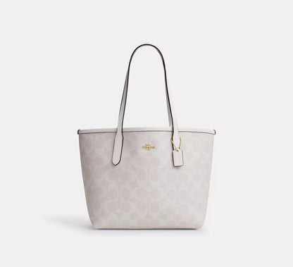 Coach Mini City Tote In Signature Canvas