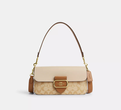 Coach Morgan Shoulder Bag In Blocked Signature Canvas