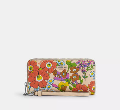 Coach Long Zip Around Wallet With Floral Print