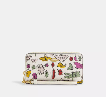 Coach Long Zip Around Wallet With Creature Print