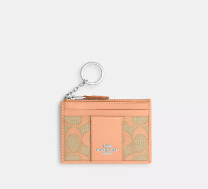 Coach Mini Skinny Id Case In Signature Jacquard