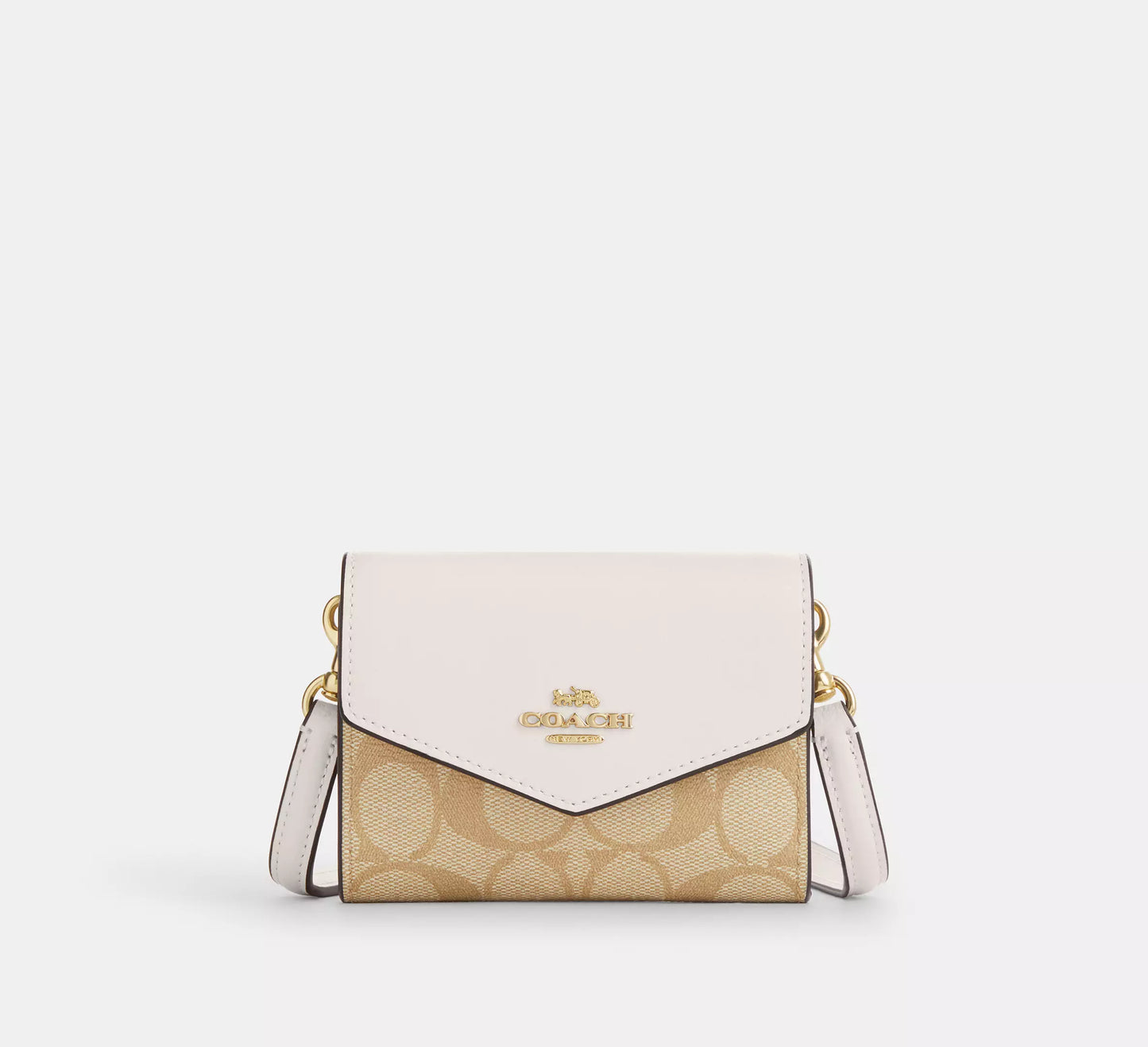 Coach Mini Envelope Wallet With Strap In Signature Canvas