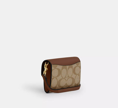 Coach Mini Envelope Wallet With Strap In Signature Canvas