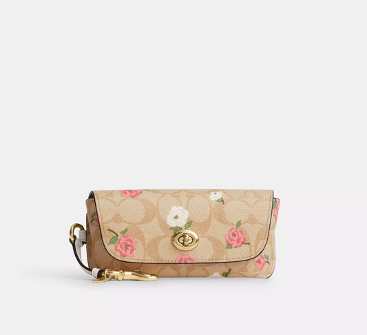 Coach Sunglass Case In Signature Canvas With Floral Print