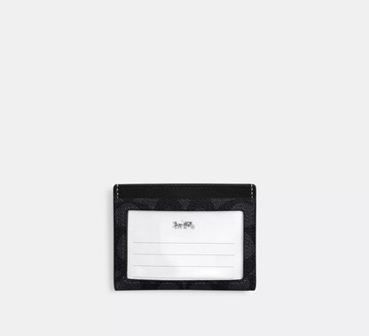 Coach Slim Id Card Case In Signature Canvas